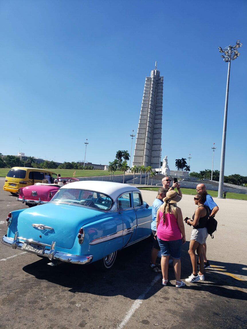A scenic view of the Bacunayagua Bridge on the Varadero to Havana day tour, showcasing the journey from lush green landscapes to the vibrant streets of Havana, with clear skies and iconic Cuban scenery.